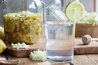 Lemonade made from homemade elder flower syrup Stock Photo