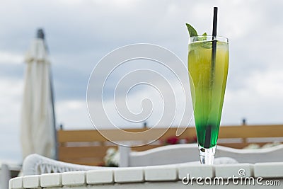 Lemonade with mint and ice. Stock Photo