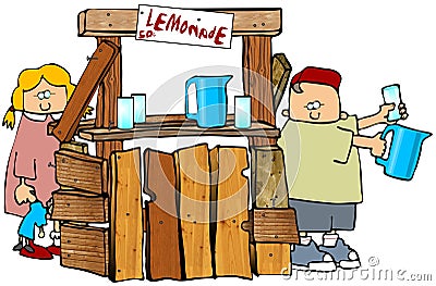 Lemonade Stand Cartoon Illustration