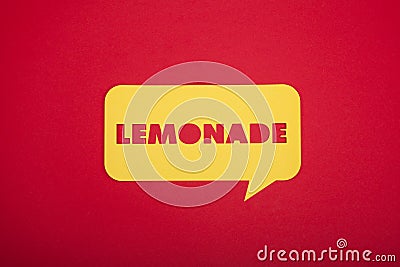 The lemonade text sign Stock Photo