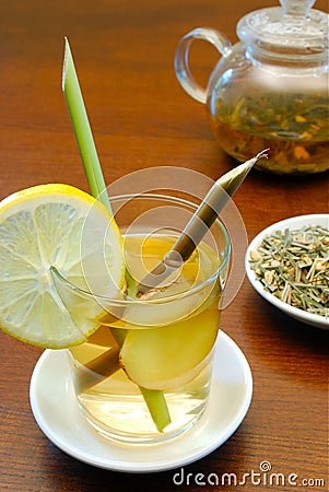 Lemongrass and ginger herbal tea Stock Photo