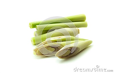 Lemongrass slice isolated on white background Stock Photo