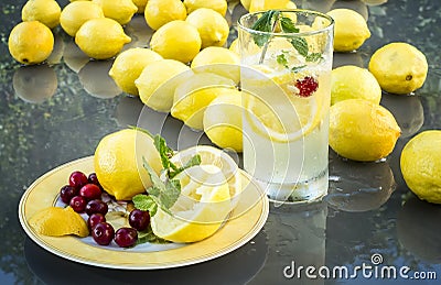 Lemons & Cranberrys Stock Photo