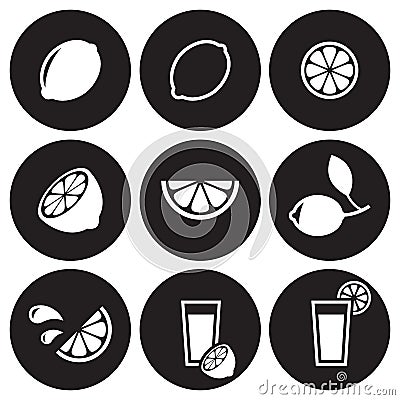 Lemons icons set Stock Photo