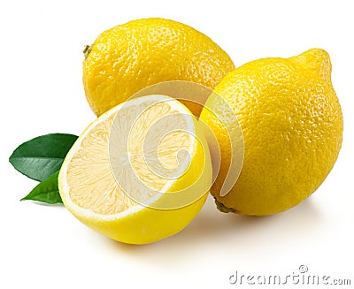 Lemons isolated on white background Stock Photo
