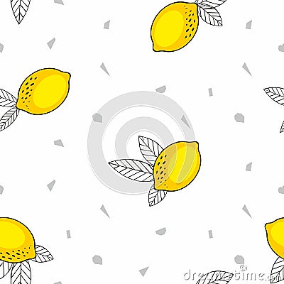 Lemons. Vector seamless pattern for design Vector Illustration