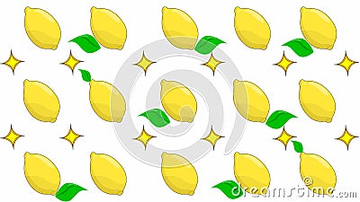 Lemons on white background Vector Illustration