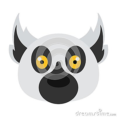 Lemur head cartoon Vector Illustration