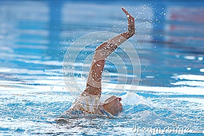 LEN European Aquatics in Rome 2022 in Foro Italico, Final Solo Free in Artistic Swimming Championship Editorial Stock Photo