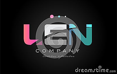 LEN l e n three letter logo icon design Vector Illustration