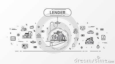 Lender infographics concept. Vector Illustration