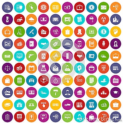100 lending icons set color Vector Illustration