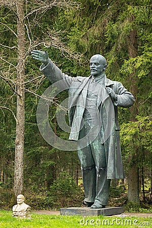 Lenin abandoned bronze sculpture Editorial Stock Photo