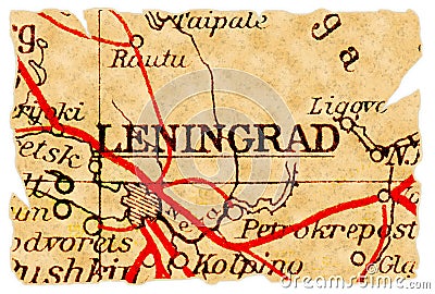 Leningrad old map Stock Photo