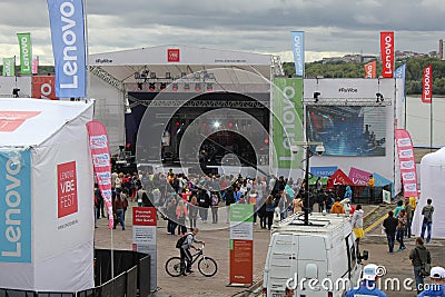 Lenovo vibe fest: Extreme sports, music and technics festival in Novosibirsk, Russia Editorial Stock Photo