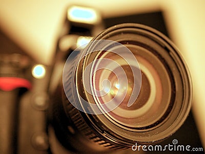 DSLR camera lens glass. Stock Photo