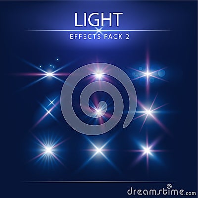 Lens Flare Effects Pack 2 Vector Illustration