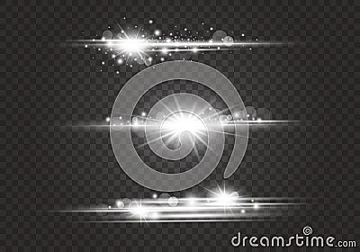 Lens flares and lighting effects on transparent background Vector Illustration