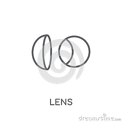 Lens linear icon. Modern outline Lens logo concept on white back Vector Illustration