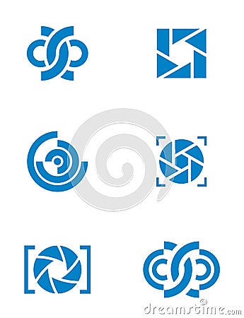 Lens logo set Vector Illustration