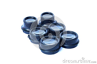 Lens magnifications on isolated Stock Photo