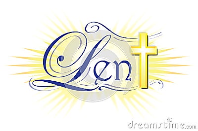 Lent Banner with Cross Stock Photo