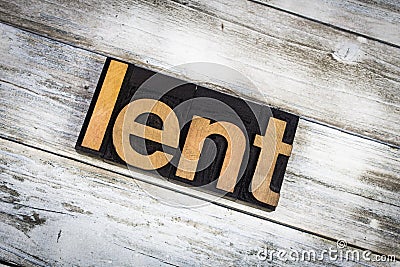 Lent Letterpress Word on Wooden Background Stock Photo