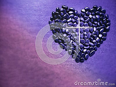 Lent Season,Holy Week and Good Friday concepts - image of cross and heart shaped background. Stock photo. Stock Photo