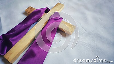 Lent Season,Holy Week and Good Friday concepts - image of wooden cross in vintage background Stock Photo