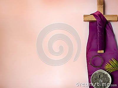 Lent Season,Holy Week and Good Friday concepts - religious cross in red background. Stock photo. Stock Photo