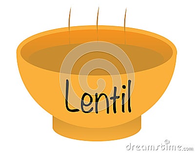 Lentil Soup Bowl Vector Illustration