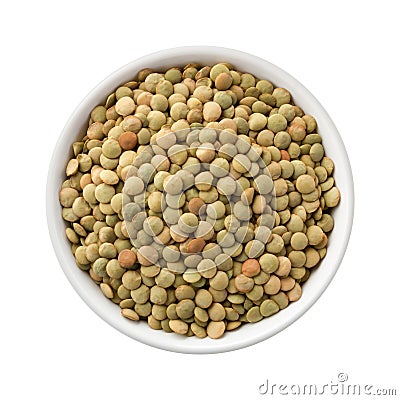 Lentils in a Ceramic Bowl Stock Photo