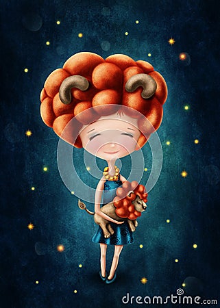 Leo astrological sign girl Stock Photo