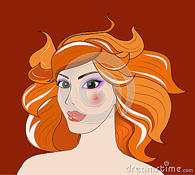 Leo beautiful girl Vector Illustration