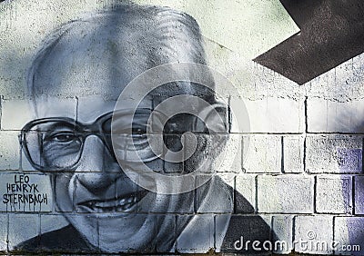 Leo Henryk Sternbach graffiti Editorial Stock Photo