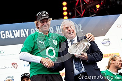 Leo Varadkar presents trophy to skipper Ken Read Editorial Stock Photo