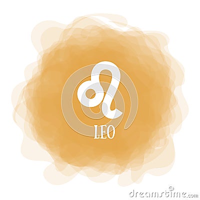 Leo. Zodiac sign. Astrological calendar. Zodiacal color vector horoscope. Smoky circle. Line symbol Vector Illustration
