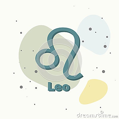Leo zodiac sign. Astrological symbol on multicolored background Vector Illustration