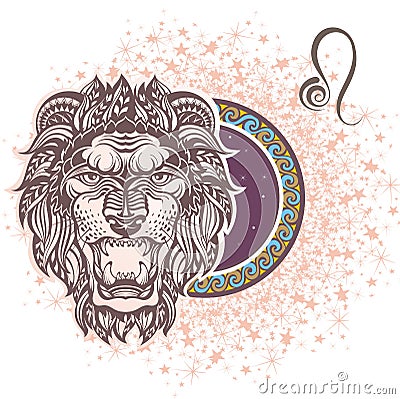 Leo. Zodiac sign Vector Illustration