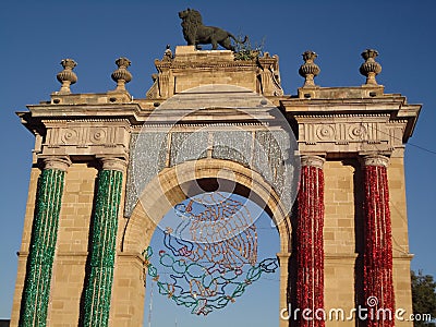 Leon Guanajuato Triumphal Arch Stock Photo