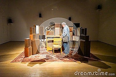 Leonard Cohen music at MAC Museum Editorial Stock Photo