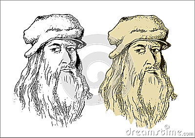 Leonardo da Vinci Vector Illustration