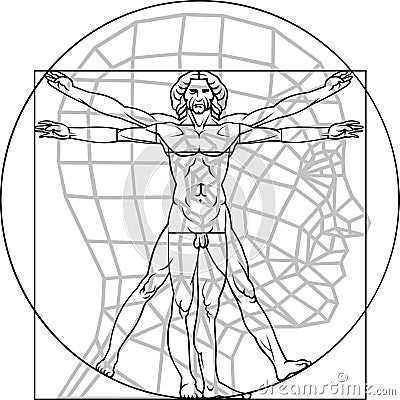 Leonardo da Vinci man Vector Illustration