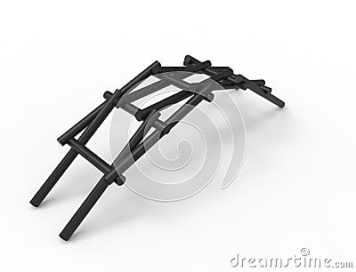 Leonardo Da vinci self supporting bridge isolated in white background Stock Photo