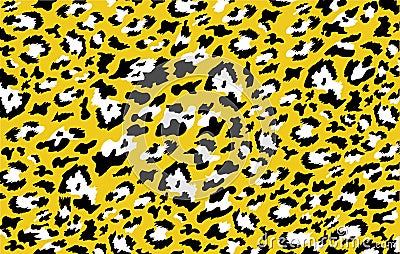 Leopard background print animal vector skin. seamless- funny drawing Lettering poster or t-shirt textile graphic wild design. Wall Vector Illustration