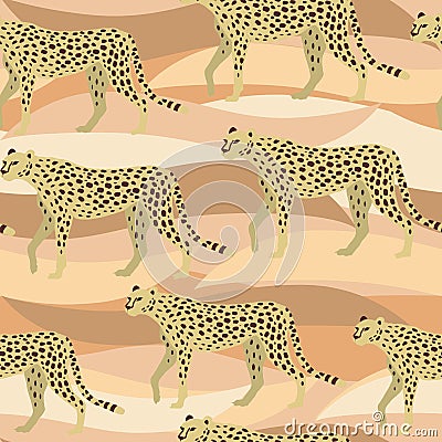 Leopard, Cheetah Surface Pattern, Panther camouflage Repeat Pattern for Textile Design, Fabric Printing, Stationary, Packaging, Wa Vector Illustration