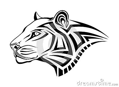 Leopard in the form of a tribal tattoo Vector Illustration