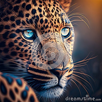 Leopard high quality closeup photorealistic, generative AI Stock Photo