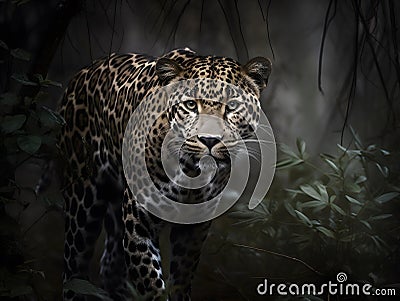 The leopard is a large and powerful wild cat species Stock Photo