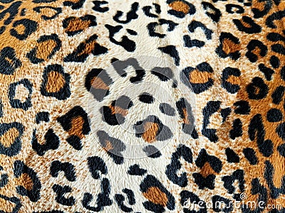 Leopard leather pattern on the fabric. Stock Photo